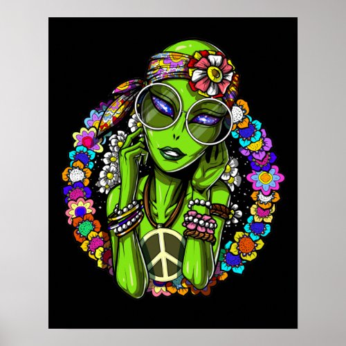 Alien Hippie Poster