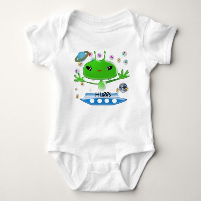 Alien Hugs Baby Bodysuit (Front)