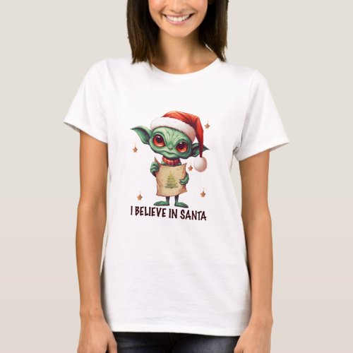 Alien I Believe In Santa T_Shirt