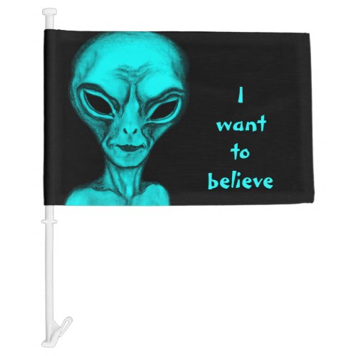 Alien  I want to believe Car Flag
