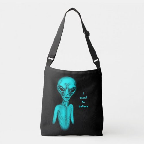Alien  I want to believe Crossbody Bag