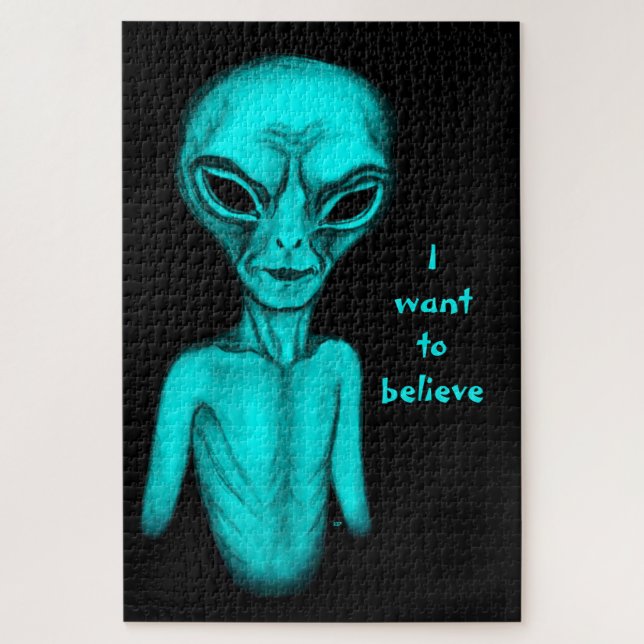 Alien , I want to believe Jigsaw Puzzle (Vertical)