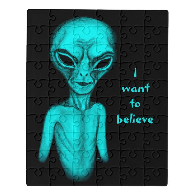 Alien , I want to believe Jigsaw Puzzle (Puzzle Vertical)