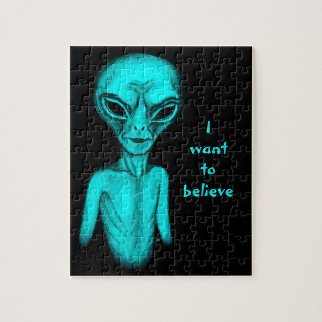 Alien , I want to believe Jigsaw Puzzle (Vertical)