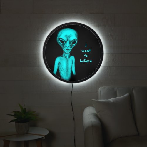 Alien  I want to believe LED Sign