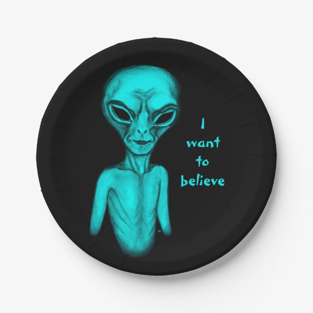 Alien , I want to believe Paper Plates (Front)