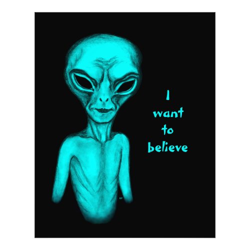 Alien  I want to believe Photo Print