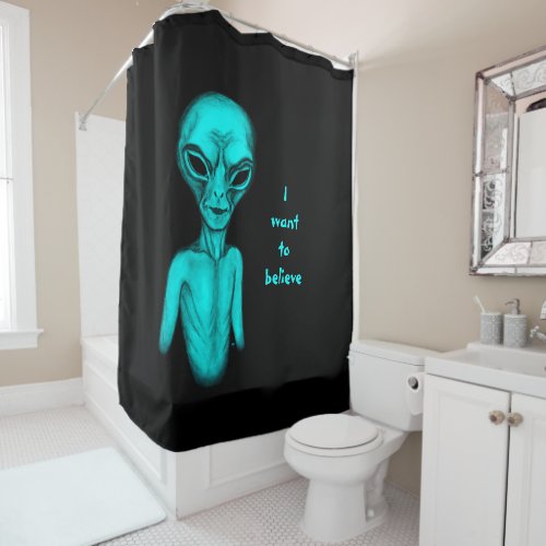 Alien  I want to believe Shower Curtain