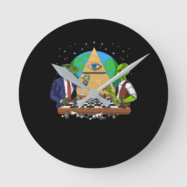 Alien Illuminati Round Clock (Front)