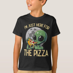 Alien Im Just Here For Zza Funny Food Snack Women T-Shirt
