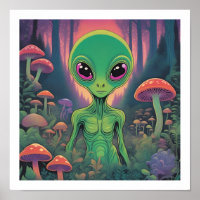 Alien in a Mushroom Forest