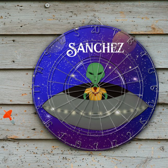  Alien in a Spaceship Wearing a New Mexico t-shirt Dart Board (Creator Uploaded)