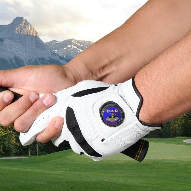  Alien in a Spaceship Wearing a New Mexico t-shirt Golf Glove (Creator Uploaded)