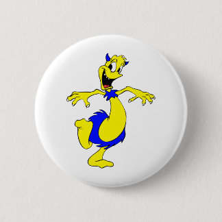 Alien in furry skirt button