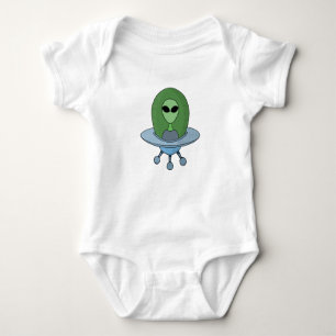 Alien in his little spaceship baby bodysuit