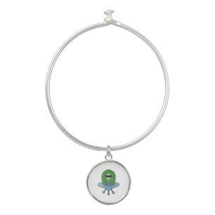 Alien in his little spaceship bangle bracelet