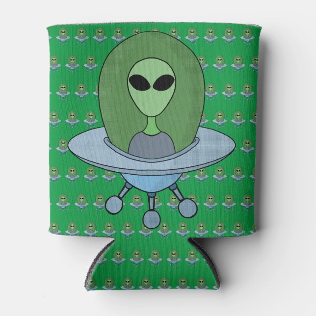 Alien in his little spaceship can cooler (Front)