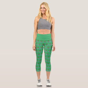 Alien in his little spaceship capri leggings