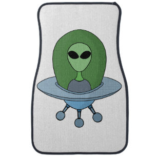 Alien in his little spaceship car floor mat