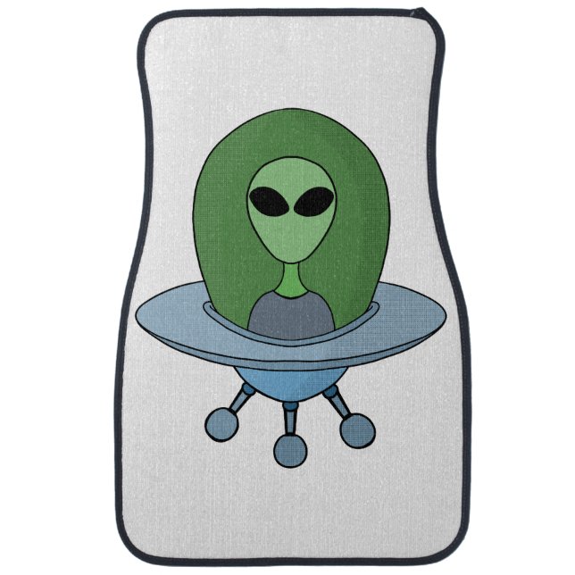 Alien in his little spaceship car floor mat (Front)