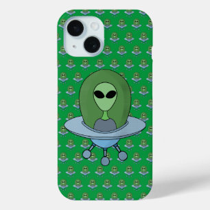 Alien in his little spaceship iPhone 15 case