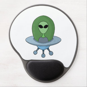 Alien in his little spaceship gel mouse pad