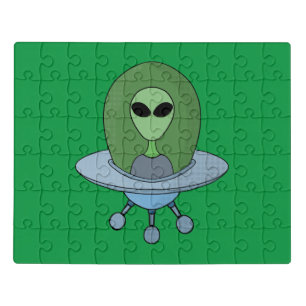 Alien in his little spaceship jigsaw puzzle