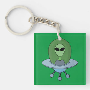 Alien in his little spaceship keychain