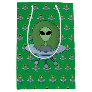 Alien in his little spaceship medium gift bag