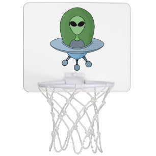 Alien in his little spaceship mini basketball hoop