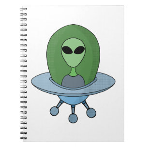 Alien in his little spaceship notebook
