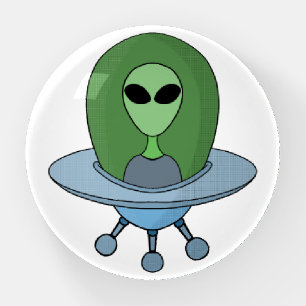 Alien in his little spaceship paperweight