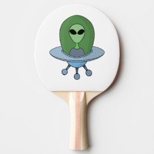 Alien in his little spaceship ping pong paddle