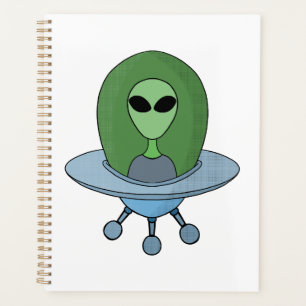 Alien in his little spaceship planner