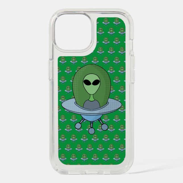 Alien in his little spaceship speck iPhone case (Front)