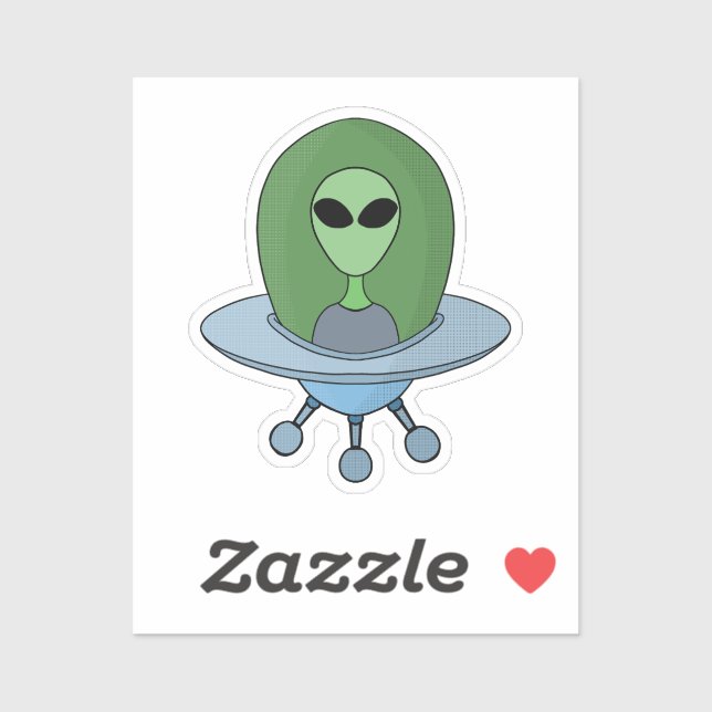 Alien in his little spaceship sticker (Sheet)