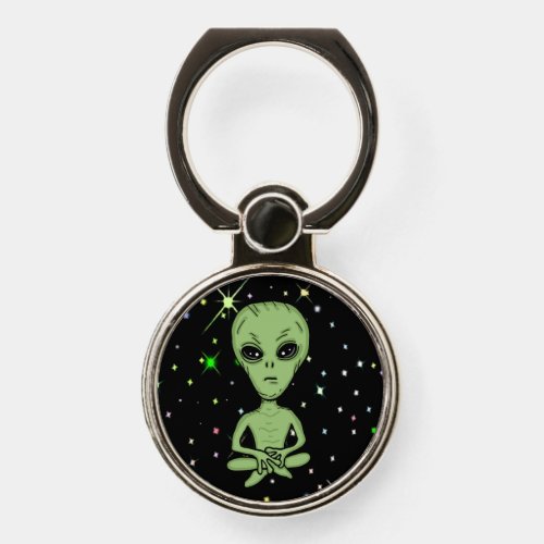 Alien in Outer Space Among the Stars Phone Ring Stand