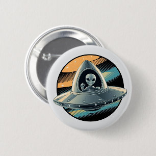 Alien in Spaceship Button