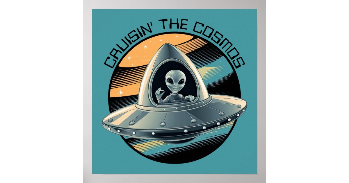 Alien in Spaceship Poster | Zazzle