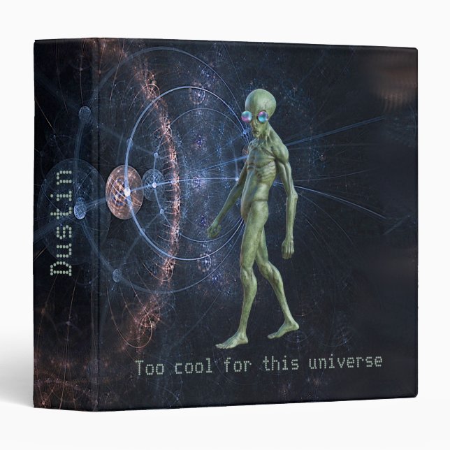Alien In Sunglasses 3 Ring Binder (Front/Spine)