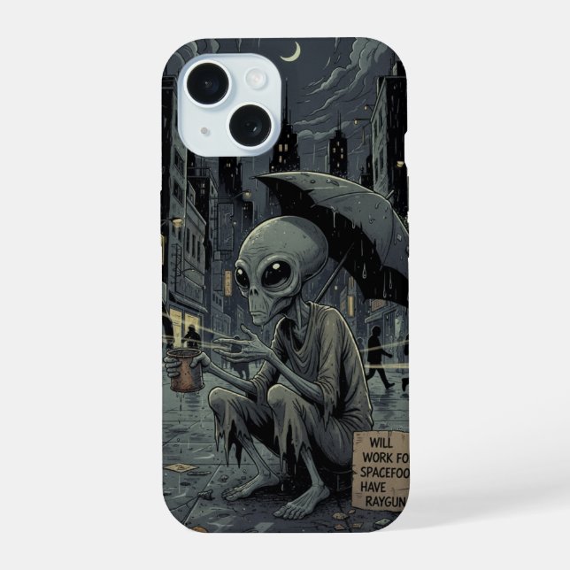 Alien in the Rain Iphone Case (Back)