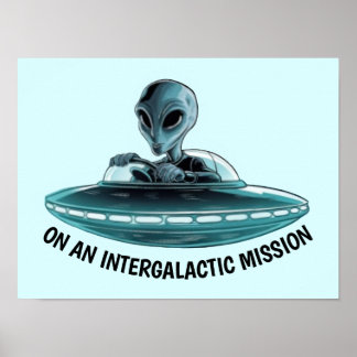 Alien in UFO Poster