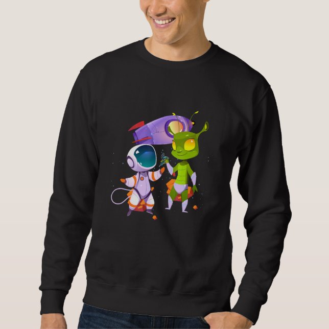 Alien Inking Astronaut Tattoo Sweatshirt (Front)