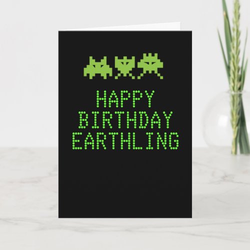 Alien invaders Birthday Card