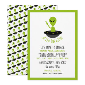Alien Invasion, Birthday Invitation