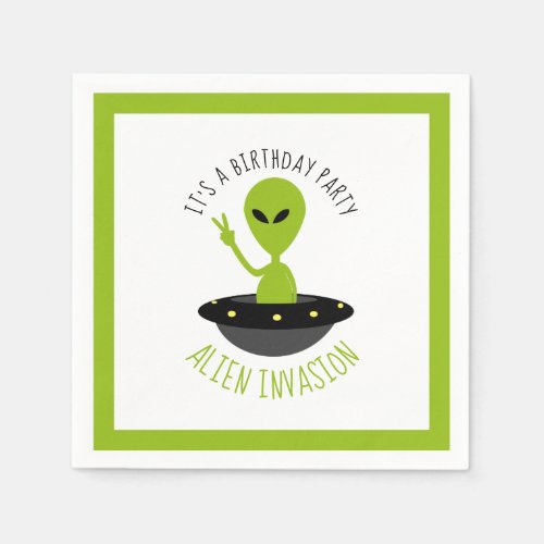 Alien Invasion Birthday Napkins