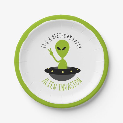 Alien Invasion Birthday Paper Plates