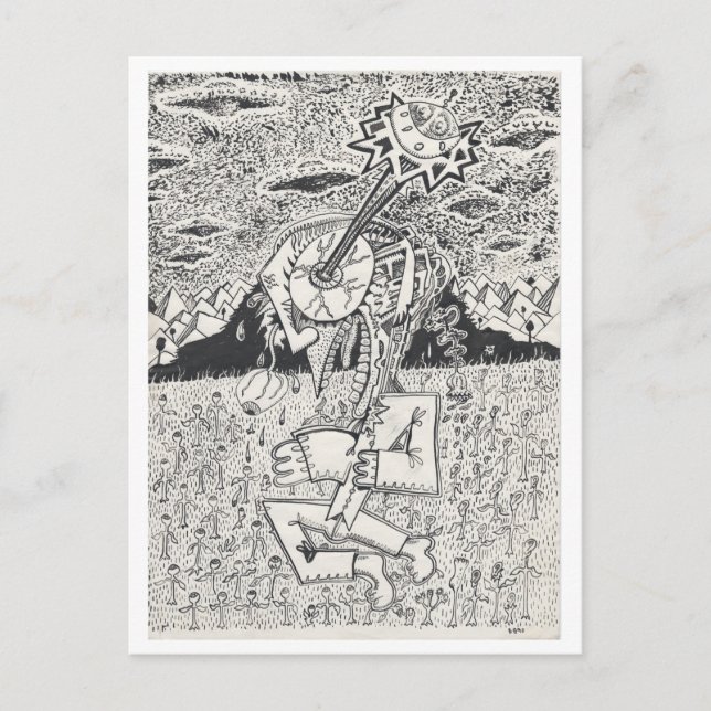Alien Invasion, or, The Seeding, by Brian Benson Postcard (Front)