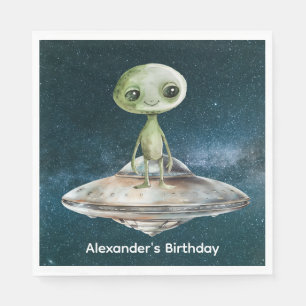 Alien Invasion Outer Space Birthday Napkins