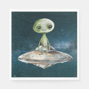 Alien Invasion Outer Space Birthday Napkins
